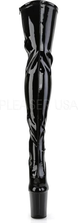 Pleaser - FLAMINGO-3063 Plateau Overknee Laarzen - Paaldans schoenen - 39 Shoes - Zwart — thumbnail 3