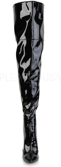 COURTLY-3012 - (EU 37 = US 7) - 5 Stretch Thigh High Boot, Back Zip — thumbnail 2