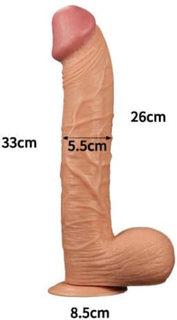 Realistische XXL King Size Dildo - 30,5 cm lang - 5.5 cm dik — thumbnail 1