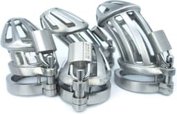 BON4Max Kuisheidskooi Pakket RVS Penis Kooien in Staal Pikkooi Complete Male Chastity Package 4 different sizes of Cock Cages in Stainless Steel — thumbnail 3