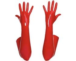 WiseGoods Premium Handschoenen Erotisch - Latex Design - Erotiek - Cadeau - Handschoen - Kleding - Lingerie Accessoires - Rood XL