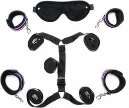Rimba - Soft Bondage - Bed Bondage Boeienset - Zwart/Paars — thumbnail 2