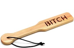 Rimba - Houten Spanking Paddle met Tekst 'Bitch' — thumbnail 1