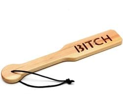 Rimba - Houten Spanking Paddle met Tekst 'Bitch'