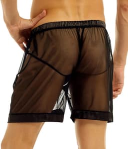 Zwarte transparante heren short - Boxershort - Erotisch broekje - Outfit - Club — thumbnail 4