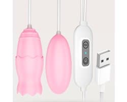 Sex speeltje - Tong Orale Vibrator - Likken - Tong - Usb Vibrerend Ei - G-Spot - Vagina Massage - Clitoris Stimulator - Sex Toys - Voor Vrouwen - Roze