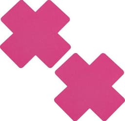 Sexy roze kruis tepelstickers - 2 paar - tepel plakkers - pink cross nipple pasties - nipple covers — thumbnail 1