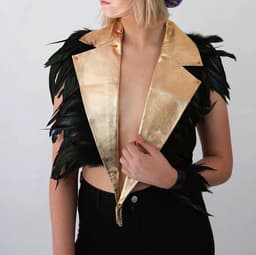 One Size BDSM Veren kraag - Rollenspel - Harnas - Sjaal - Borst - Kostuum - Club outfit - Goede kwaliteit — thumbnail 2