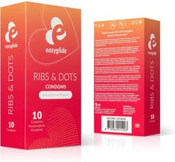 EasyGlide - Ribs and Dots Condooms - Condooms met Glijmiddel - 10 stuks — thumbnail 2
