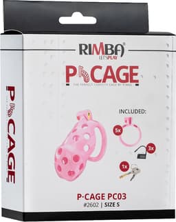 Rimba Toys - P-Cage PC03 - Kunststof Kuisheidskooi - Peniskooi - Chastity - Roze — thumbnail 2