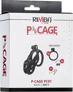 Rimba Toys - P-Cage PC01 - Kunststof Kuisheidskooi - Peniskooi - Chastity - Zwart - Verkrijgbaar in 3 maten — thumbnail 2