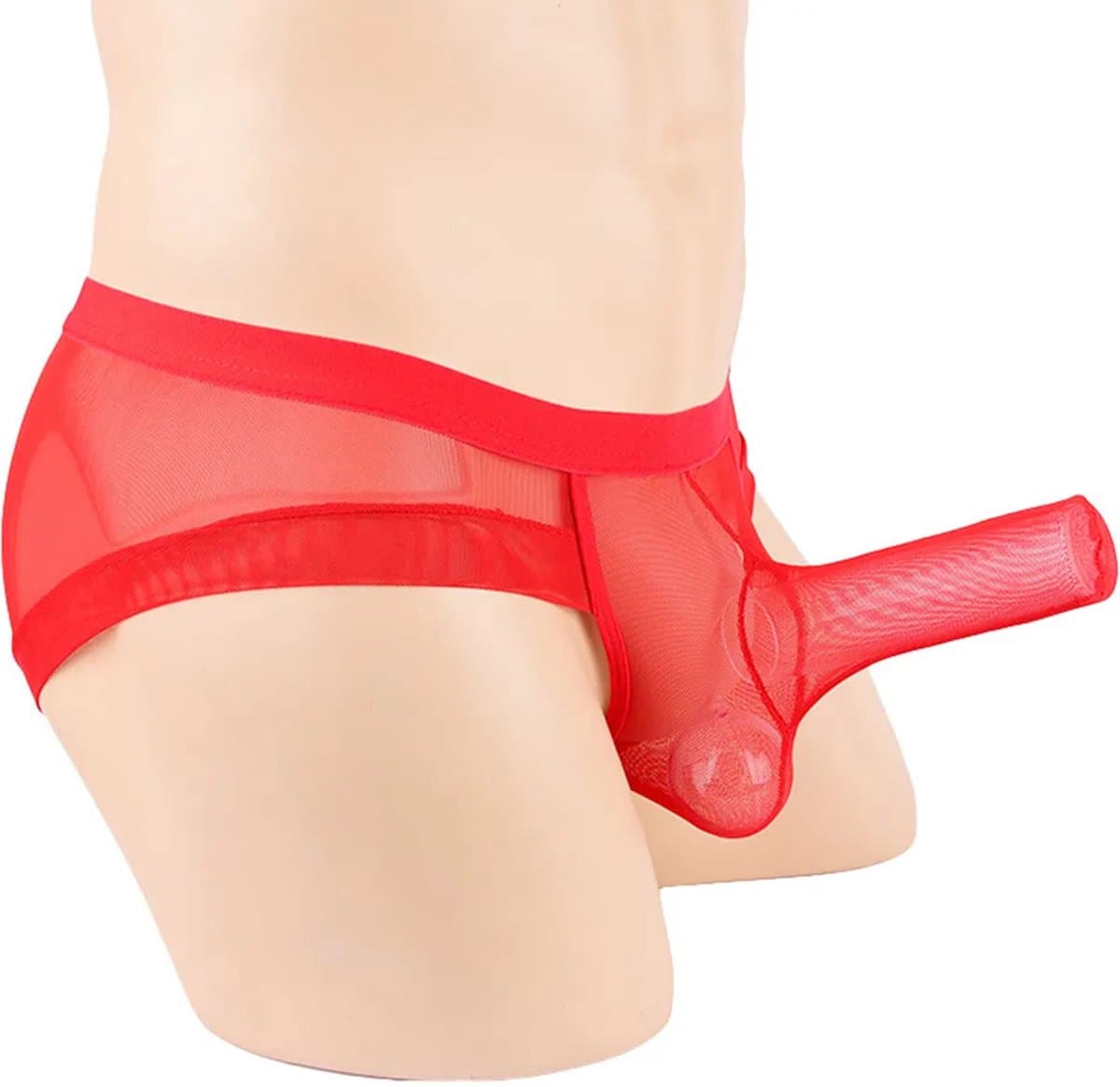 Erotische heren slip met gesloten sleeve - Transparant - Slurf - String - Boxer — afbeelding 1