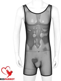 Erotische heren jumpsuit - Transparant - Elastisch - Mouwloos - Bodysuit — thumbnail 2
