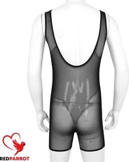 Erotische heren jumpsuit - Transparant - Elastisch - Mouwloos - Bodysuit — thumbnail 4