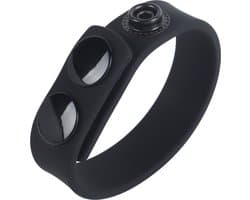 Banoch | Cockring verstelbaar met drukknopen | zwart siliconen | max Ø 5 cm | penisring