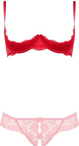 Christine le Duc - Kanten Kwart Cups BH - Lingerie Erotisch - Marzia - Rood — thumbnail 5