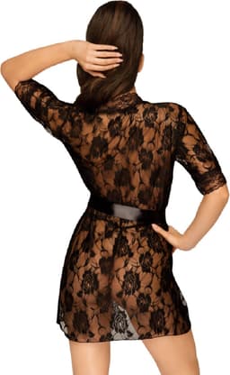 Penthouse Lingerie Sweet Retreat Kimono - Erotische Lingerieset - Maat S/L - Zwart — thumbnail 5