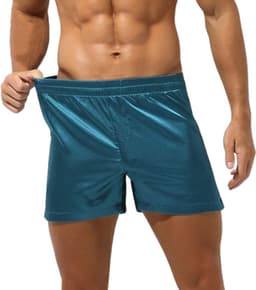 Satijnen Boxershort LatinLove | Heren Ondergoed | Heren lingerie | Uitdagende look | Blauw Groen — thumbnail 1