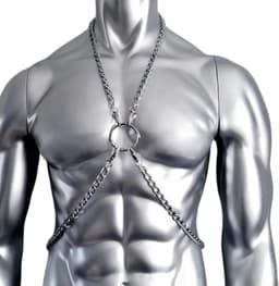 Ketting harnas borst heren - Bondage harnas ketting - Clubwear - BDSM - Nachtclub - RVS - — thumbnail 1