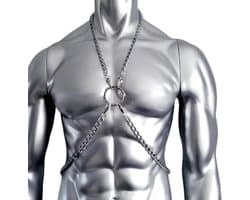 Ketting harnas borst heren - Bondage harnas ketting - Clubwear - BDSM - Nachtclub - RVS -
