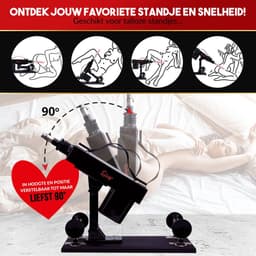 LoveVlijt - Seksmachine met Dildo en vele extra Opzetstukken - Discreet - Sex Fuck Machine - Penetratie - Neukmachine - Voor Mannen en Vrouwen - Talloze Standjes - Clitoris Gspot Stimulator - Krachtige Erotische Machine - Zwart — thumbnail 4