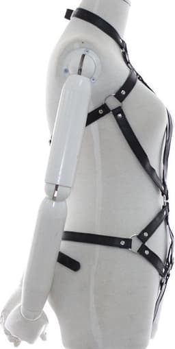 Banoch | Bondage riemen body Harness black/3 - zwart pu leer harnas vrouw - bdsm — thumbnail 5