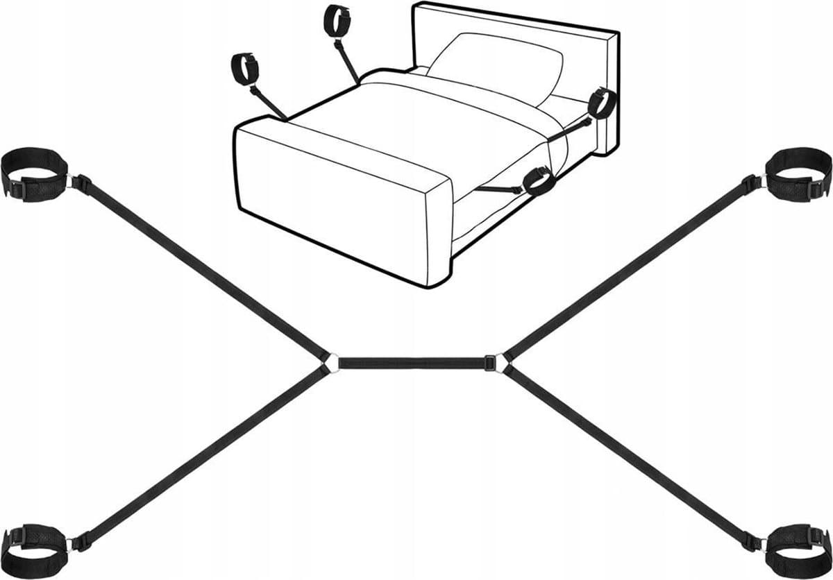 SM Bed Restraint Straps Handboeien - Bondage Sex Enkelboeien - Boeien Plush Hand Cuffs Volwassenen - Zwart — afbeelding 1