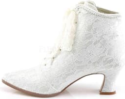 EU 40 = US 10 | VICTORIAN-30 | 2 3/4 Flaired Heel Lace Up Ankle Bootie w/Lace Overlay — thumbnail 3
