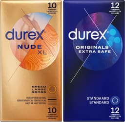 Durex - 22 stuks Condooms - Nude XL 1x10 stuks - Extra Safe 1x12 stuks - Voordeelverpakking — thumbnail 1