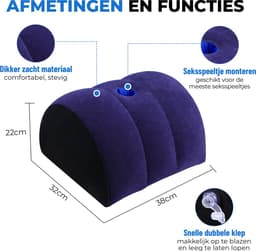 Heuts Goods Sex Kussen® - Sex Kussen - Half Moon - Sex Meubel - Sex Pillow - Seksspeeltjes voor koppel - Opblaasbaar Seks Kussen - Voor Mannen & Vrouwen - Seksspeeltjes — thumbnail 5