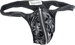 BamBella® - String Man - Maat L/XL - sexy Lingerie Heren -Open voorkant rits - Zwart mannen string — thumbnail 3