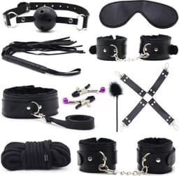 BDSM Starterset 10-delig - Perfect voor beginners - Bondage set - Speeltjes - Handboeien - SM set — thumbnail 1