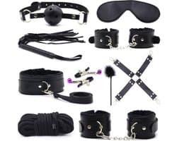 BDSM Starterset 10-delig - Perfect voor beginners - Bondage set - Speeltjes - Handboeien - SM set