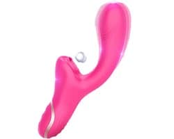 Erodit® Double Pleasure 2 in 1 vibrator roze- G-spot- zuig- luchtdruk vibrator- vibrerende dildo -G-spot/clitoris stimulator–een echte womanizer met zuig en vibratie modus - sex toy/seksspeeltjes voor vrouwen – mannen -koppels