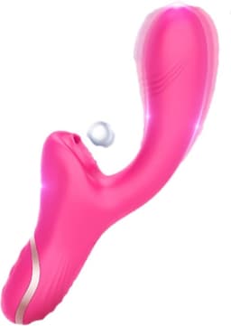 Erodit® Double Pleasure 2 in 1 vibrator roze- G-spot- zuig- luchtdruk vibrator- vibrerende dildo -G-spot/clitoris stimulator–een echte womanizer met zuig en vibratie modus - sex toy/seksspeeltjes voor vrouwen – mannen -koppels — thumbnail 1
