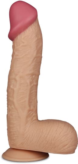Realistische XXL King Size Dildo 28.5 cm lang en 5.4 cm dik - Levensechte Grote Dildo 28.5 cm lang - Realistische dildo met balzak en stevige zuignap - Realistische Dildo Met Zuignap en Balzak — thumbnail 1