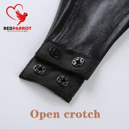 Mini bodysuit PU Leder - Open zijkanten - Zwart — thumbnail 5