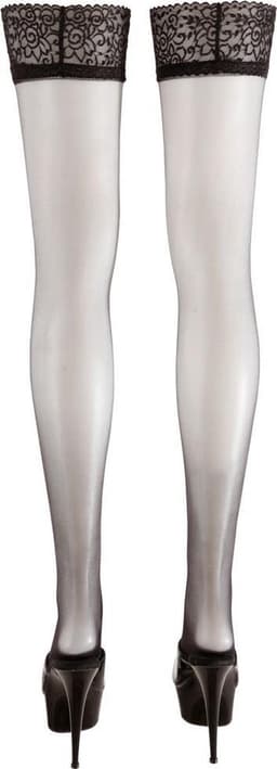 Cottelli Collection – Net Kousen Stay Up Variant met Siliconen Sluiting Anti Slip – Maat XS – Zwart — thumbnail 4