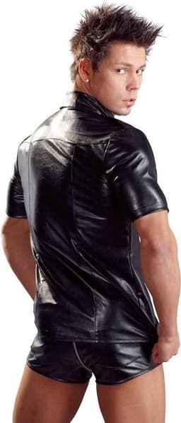 Ruige Biker Wetlook Shirt met Studs — thumbnail 5