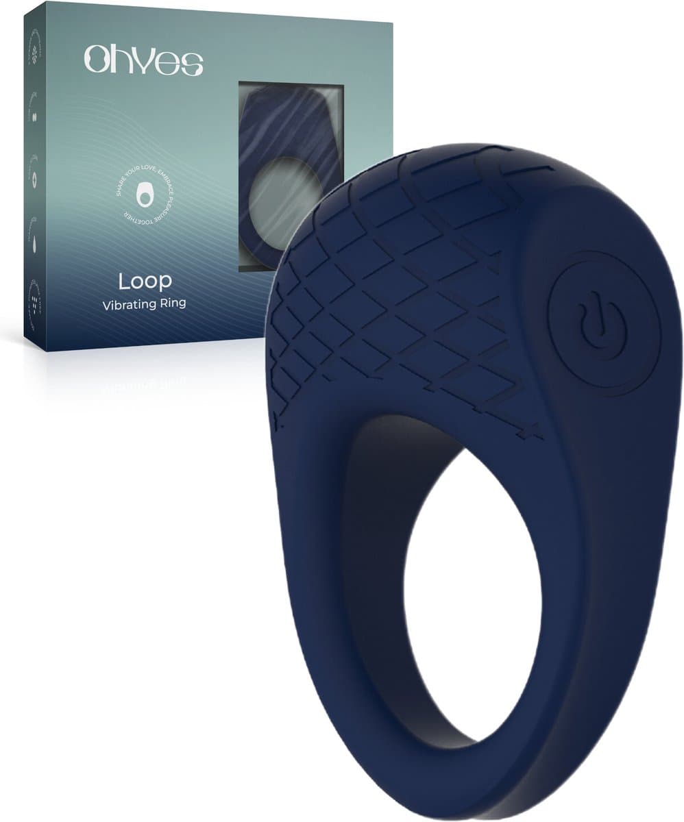 OHYES Cockring Vibrerend - Sex Toys voor Koppels - Vibrerende Cockring - Siliconen Penisring - Night Blue — afbeelding 1