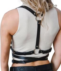Sexy BDSM Harnas Tuigje met Riempjes - Kunstleder Bondage Lingerie - Verstelbaar Zwart - Erotisch Riem voor Mannen en Vrouwen - Sex Toys — thumbnail 4