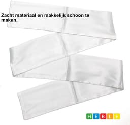 *** Bondage Blinddoek - Wit - 150 cm x 10 cm - Nylon - Bdsm - Plagen Stout - van Heble® *** — thumbnail 4