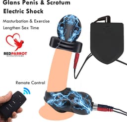 E-stim eikel en balzak - Elektrische stimulatie penis en scrotum - Stroom seks - Schok - BDSM - 2 in 1 luxe set - Goede kwaliteit — thumbnail 3