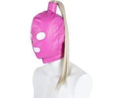 Banoch | Masker Pony Tail | paarden staart roze imitatie leer | Bondage