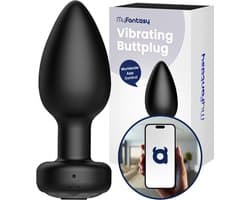 MyFantasy Vibrerende Buttplug met App - Abonnementsvrij en Wereldwijd Bestuurbaar - Sex Toys voor Koppels - Mannen - Vrouwen - Kamasutra Seksspeeltjes - Anaal Vibrator plug - Vibrators voor hem of haar - Zwart