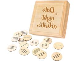 Koppel Spelletjes - Date Night - Romantische Avonden - 52 Verschillende Activiteiten - 11 x 11 x 3 cm - Houtkleurig