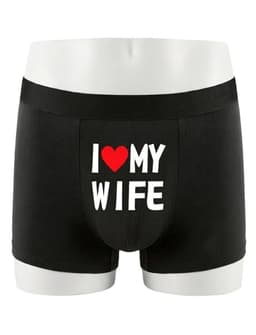 Boxershort met tekst I Love My Wife – Ondergoed Heren – Cadeau voor Man – Boxer Katoen Stretch - Maat L — thumbnail 4