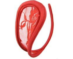 Zeloria C-String met Kant – Naadloze Onzichtbare Slip zonder Bandjes – Rood