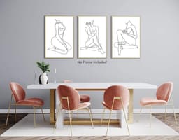 Abstracte Lijntekening - Lijst Kunst - Woonkamer Decoratie - Eco-pigment Prints - 40 x 61 cm - Multicolor — thumbnail 3