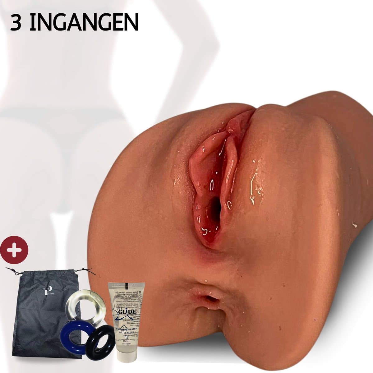 Pillow Pleasure® Sophie - 3-in-1 Pocket Pussy Basisbundel - Realistische Masturbator met Vagina, Mond & Anus - Inclusief Glijmiddel & Accessoires - Sexpop - Sekspop - Sex doll - Sexpop voor mannen - Sekspop voor man - sex toys hommes — afbeelding 1